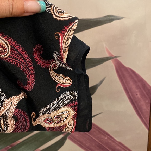 WHBM Long Sleeve Paisley Printed Blouse - Picture 6 of 12